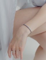 26SS★エッセンスシルバー (W)フォープロング ラップサファイアテニスブレスレット2mm