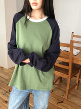 Seg Contrast Raglan Long-Sleeve T-Shirt