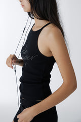 CUBIC HALTERNECK TANK TOP (BLACK)