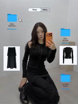 クックテールシフォンシースルーロングスカート