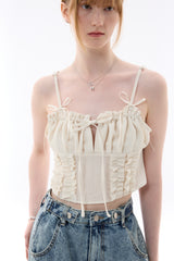 GAGA RIBBON BUSTIER / BEIGE