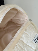 Clam Big round pouch _ Quilting cream