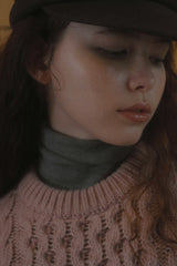 Usual cable knit_pink