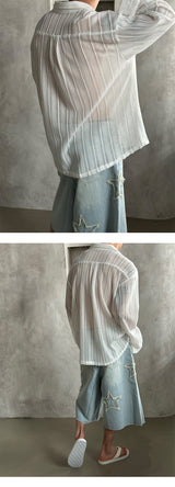 [S/S] Lace see through shirts (2color)