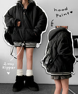 You too High-Neck Hooded Puffer Padded Jumper