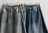 Mews Waistbanding Vintage Washed Side Pintuck Denim Bermuda Shorts