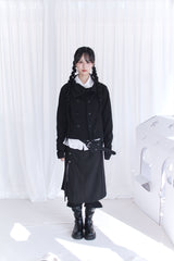 Buckle Leather Half Middle Boots