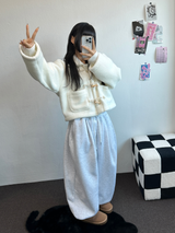 フリースピカブル❤ストリング ❤マルチピンタックバルーンロングパンツ🩶🖤🤍5カラー