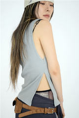 side slit boat sleeveless(3color)
