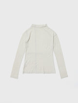 Unbalanced Stitch Turtleneck Tee Light Grey