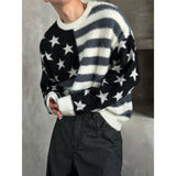 [F/W] アメリカンフラグヘアラウンドネックニット(2color)
