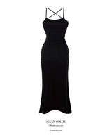 Aria Cross Strap Shirring Maxi OPS