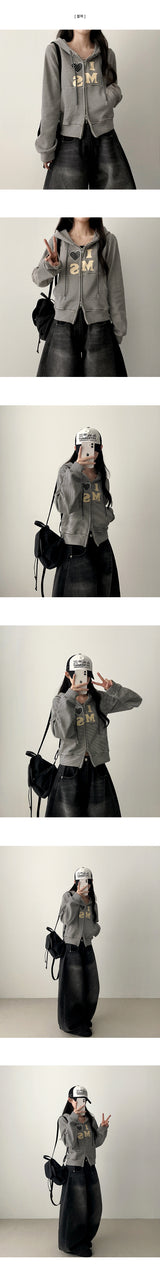 I love heart Dangara hoodie zip-up