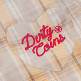 Flannel Rope Script Embroidery Wash Sand