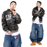 Vintage Two-Way Camo Hood Zip-Up