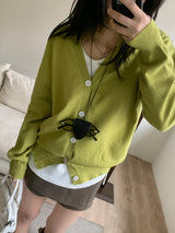 [UNISEX] Vネックオーバーフィットロングスリーブニットカーディガン