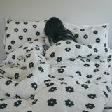 Black Flower Duvet Cover - Q size