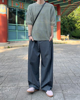 Marv Linen Two-Tuck Wide Slacks