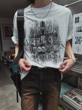 Grunge ナッシングプリンティング半袖Tシャツ