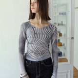 ファンプリントストレッチロングスリーブTシャツ