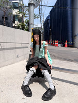  RUFFLE TOP LONG SOCKS
