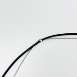  Leather chain layered clip necklace