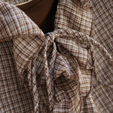 Maria Check Frill Blouse