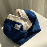 Clam round pouch _ Blue denim