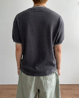 Tonal Layered Henley Neck Knit