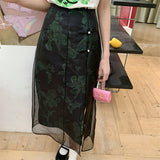 Riverside Mint Flower Layered Tulle Skirt