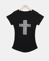 クオン メタリック半袖Tシャツ