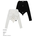LILY SHIRRING STRING TOP_BLACK
