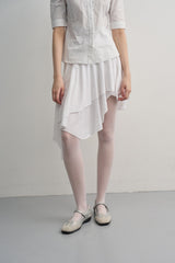 イージーレイヤードカットスカート-WHITE