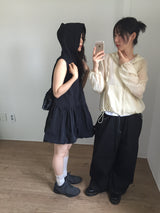 Frill Hoodie Dot Jumper (3color)