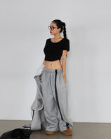 Breeze fleece-lined track string wide pants
