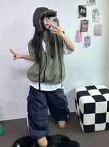 トラックカーゴストリングパディングパンツ ❤🖤🤎💚💙5カラー