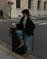 [ORIGINAL] Center Waist-Tie Wool Short Coat