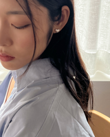 シフォンハートピアス (シルバー)