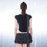 ドットスクエアクロップトップ  [Black]