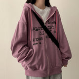 Lard Lettering Boxy Fit Two Way Hooded Zip-Up