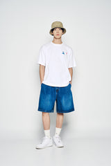 25SS WIDE BASIC DENIM SHORT PANTS BLUE