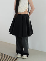 COTTON FLARE SKIRT (BLACK)
