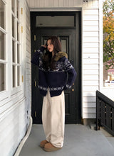 Nordic Fur Hood Knit Zip-up (2color)