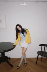 yellow wool lovely long-sleeved cardigan