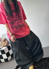 Eve Parachute Cargo Balloon Denim Pants 3color