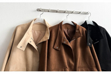 Fumo High Neck Banding Suede Jumper