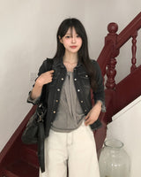 バノツーポケットスリムデニムシャツ
