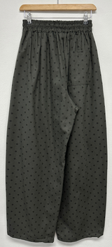 5000SOLD DOT-PATTERN 2PINTITUCK BALLOON PANTS🤎🍰🖤💚4COLOR