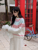 #Sorbet Ribbon Nordic Wool Knit (2color)