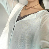 [X] Roat V-neck Round Long Sleeve Knit Cardigan
